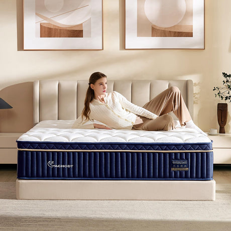 King Mattress, 12 Inch King Size Hybrid Mattress in a Box, Medium Firm Memory Foam mattress, with Individual Pocket Springs, Upgrade Zoned Support, Motion Isolation&Pressure Relief, CertiPUR-US AGHODT