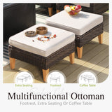 Sophia & William Wicker Patio Furniture Set, Outdoor Rattan Sectional Sofa 9 Piece Patio Conversation Set with 4 x Corner Sofa, 2 x Single Sofa, 1 x Armless Sofa, 2 x Ottoman for Deck, Backyard Sophia & William