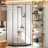 Wolawu Ladder Shelf 6 Tiers Marble White Modern Bookshelf Open Tall Wall Mount Bookcase Standing Leaning Wall Shelves Industrial Decorative Living Room Bed Room Wolawu