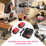 LabTEC 2-Pack 6.0Ah 20V Lithium Battery PCC685L and Battery Charger Kit Compatible with Porter-Cable Labtec