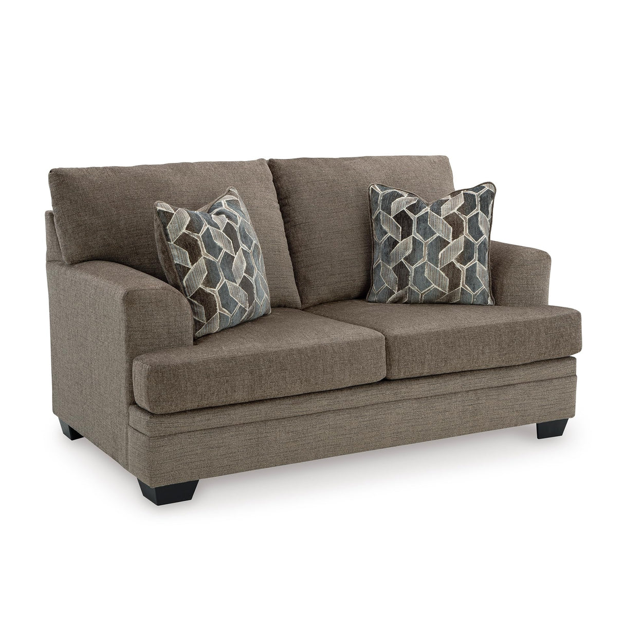 Signature Design by Ashley Stonemeade Casual Loveseat with 2 Toss Pillows, Dark Brown Signature Design by Ashley