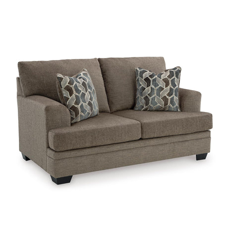 Signature Design by Ashley Stonemeade Casual Loveseat with 2 Toss Pillows, Dark Brown Signature Design by Ashley