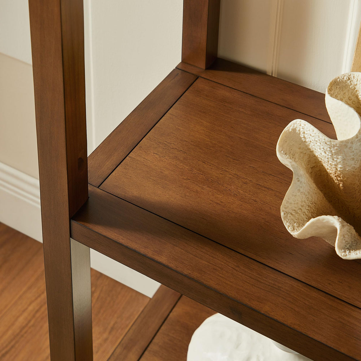 Modway Vexley 72 Inch Large Arched Bookshelf in Walnut – Modern Pine and Acacia Open Display Bookcase for Living Room, Office, Reading Nook Modway