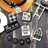 NJXJKGY 11PCS Farmhouse Tiered Tray Decor Set-Rustic Wooden Mini Signs and Decorations for Home and Kitchen Display (Tiered Tray Not Included) NJXJKGY