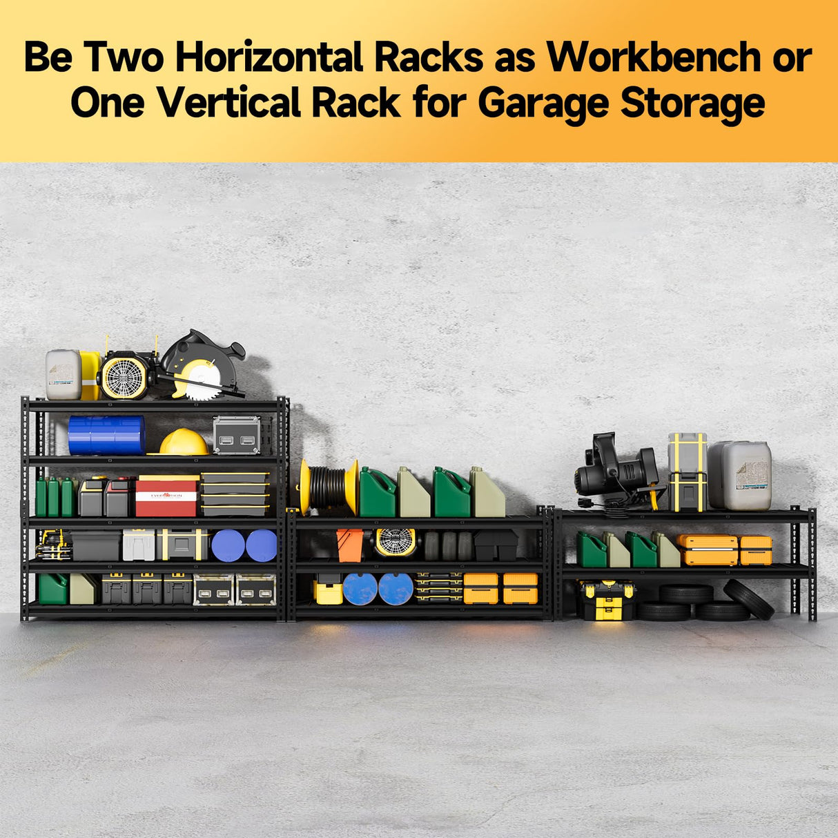 cynnda 5-Tier 60" W X 20" D X 72" H Storage Shelves 2500LBS Metal Garage Shelving Adjustable Storage Shelf Metal Racks with Shelves Heavy Duty Shelving Units and Storage Utility Shelf cynnda