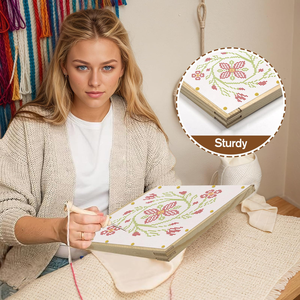 7 Lengths Wood Canvas Frames Kits, Total 28 Pcs Needlepoint Stretcher Bars for Needlework Embroidery Oil Painting Posters Art Supplies (6/8/10/12/14/16/20inch) Wibeelee