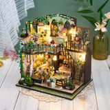 PANZIYU DIY Miniature House Kit, Fairy Dollhouse for Adults to Bulid,Tiny Home Making Kit with Wooden Furniture and LED, Halloween Decoration for Family and Friends (Darcy Flower House) PANZIYU