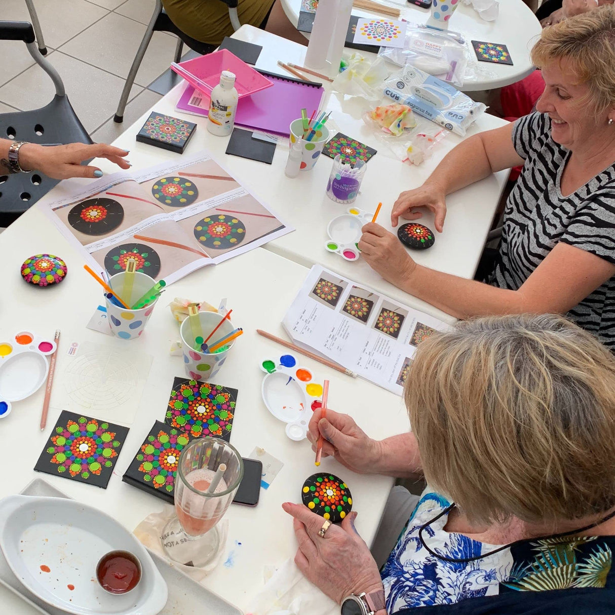 Rock Molds for Painting - 8 pc Round Art Stone Mold Set with Dome Templates - Happy Dotting Company - for DIY Crafts, Dotting Stencil, Mandala Art Happy Dotting Company