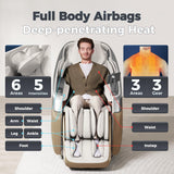 iBooMas P03 2025 4D Zero Gravity Massage Chair,APP Control Massage Chairs Full Body with SL Track,Touch Screen Navigation,Yoga Stretch,Foot Roller,Heat,Airbags,Wireless Charger (Beige) iBooMas