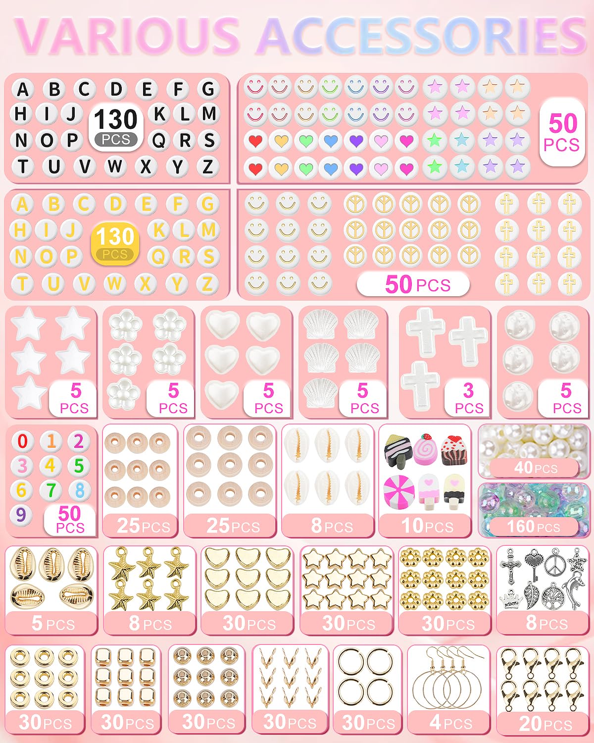 BestNow Friendship Bracelet Making Kit with 28 Colors 4200Pcs Clay Beads 400Pcs Letter Beads for Jewelry Making Cute Charm Number Heart & Pattern Beads Ideal Gifts for Girls 6-13 BestNow