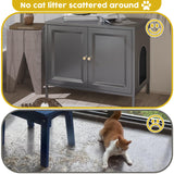 Aobabo Cat Litter Box Enclosure, Metal Cat Washroom Furniture with Barn Door, Pet House, Fit Most of Litter Box, Black, Assembly Required Aobabo