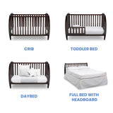 Delta Children Taylor 4-in-1 Convertible Baby Crib, Easy to Assemble, Sustainable New Zealand Wood, JPMA Certified, Dark Chocolate Delta Children