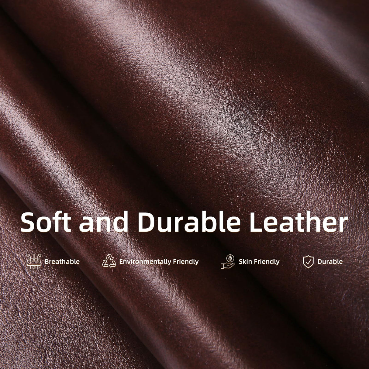 RUTOX Large Power Lift Recliner Chair for Elderly, Lay Flat Lift Chair with Adjustable Headrest, Leather Recliner Lift Chairs with Massage and Heat,Infinite Position, Extended Footrest, Brown RUTOX