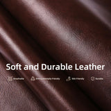 RUTOX Large Power Lift Recliner Chair for Elderly, Lay Flat Lift Chair with Adjustable Headrest, Leather Recliner Lift Chairs with Massage and Heat,Infinite Position, Extended Footrest, Brown RUTOX