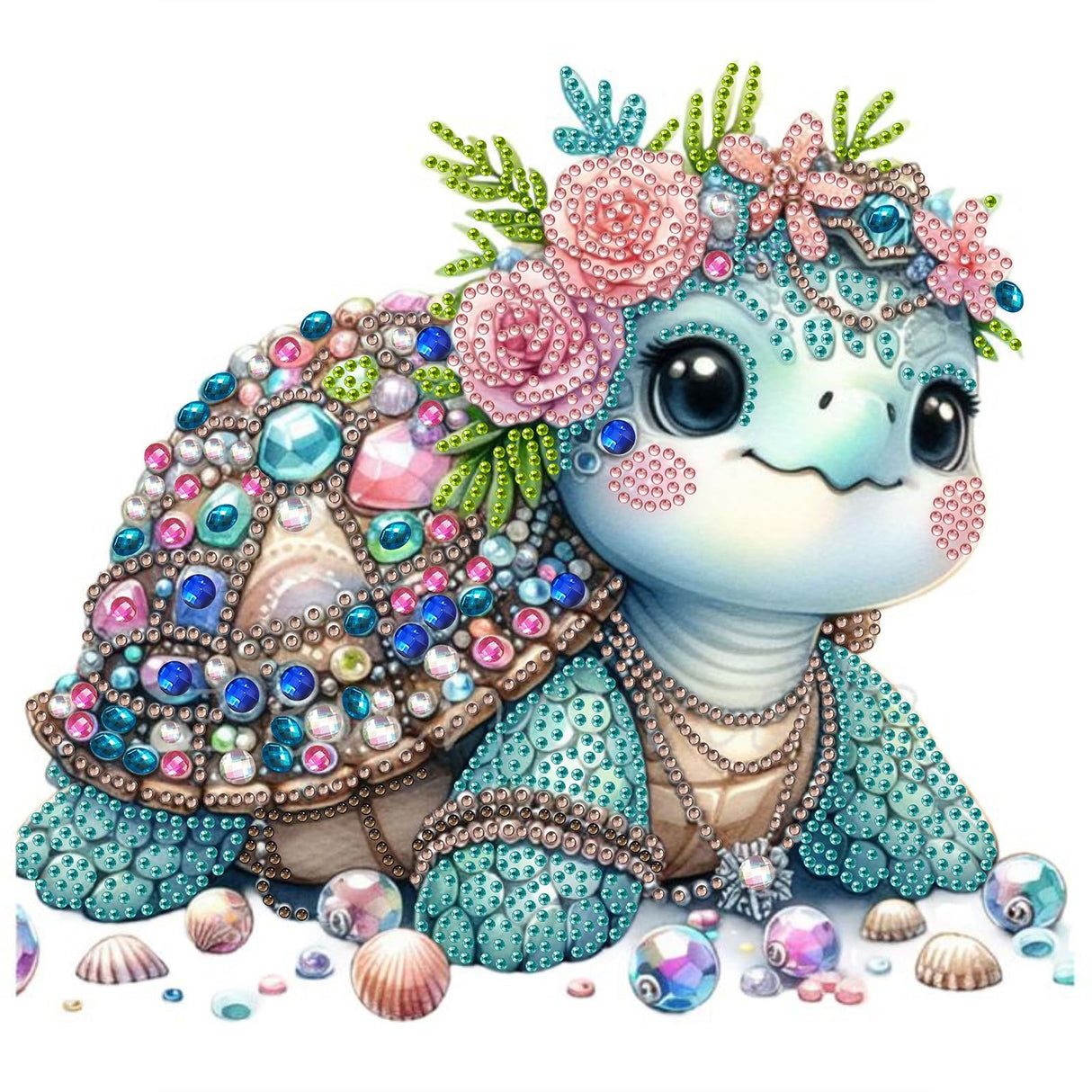 MOGTAA Turtle Diamond Art Painting Kits for Adults, 5D Special Shape Diamond Art Kits for Beginners Flowers, Crystal Rhinestones Diamond Painting Animal Gem Art for Home Decor 12×12 Inch MOGTAA