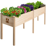 Maple99 Raised Garden Bed with Legs 72x23x30 - Natural Cedar Wood Elevated Planter Box, Veggies, Herbs - 300lb Capacity - Natural Maple99