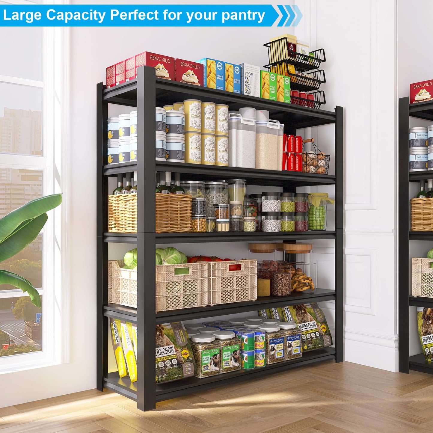 LUCYPAL Garage Shelving Heavy Duty,5-Tier Garage Shelves Storage Loads 4000LBS,Adjustable Metal Shelf Industrial Storage Rack for Basement Kitchen 84" H x 47" W x 24" D - WoodArtSupply