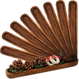 Thyle 8 Set Small Wooden Dough Bowls 12 x 1.8 x 1 Inch Rustic Wood Long Tray Decorative Long Wooden Bowl Accessories Wood Bowl Decor for Home Table Centerpiece Display Decoration Thyle