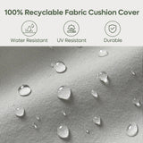 Bestier 4 Piece Aluminum Patio Furniture Set with Outdoor 3-Seater Sofa, Modern LED Patio Conversation Set with 5" Grey Cushions and Marble Texture Coffee Table for Balcony, and Backyard Bestier