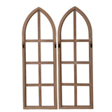 Sintosin Hanging White Wood Arched Window Frame Set of 2, Handmade Distressed Finish Rustic Window Frame Wall Decor, Farmhouse Faux Window Frame Living Room Dining Room Enteyway Hallway Bedroom Sintosin