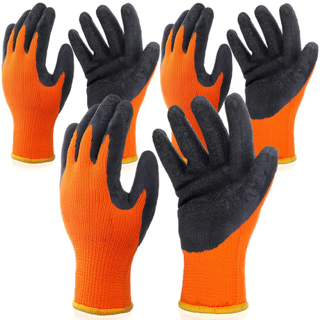 Syhood Heat Resistant Gloves, 3 Pairs, Orange and Black, Polyester Material, 6 Count, Unisex Syhood