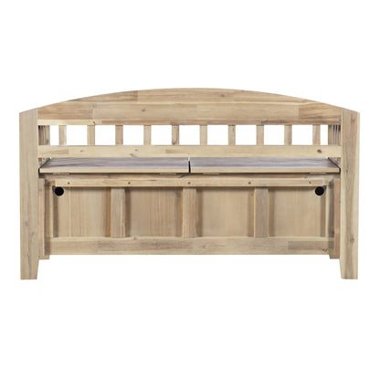 Linon Natural Washed Storage Frankie Bench, Seat Height of 18" - WoodArtSupply