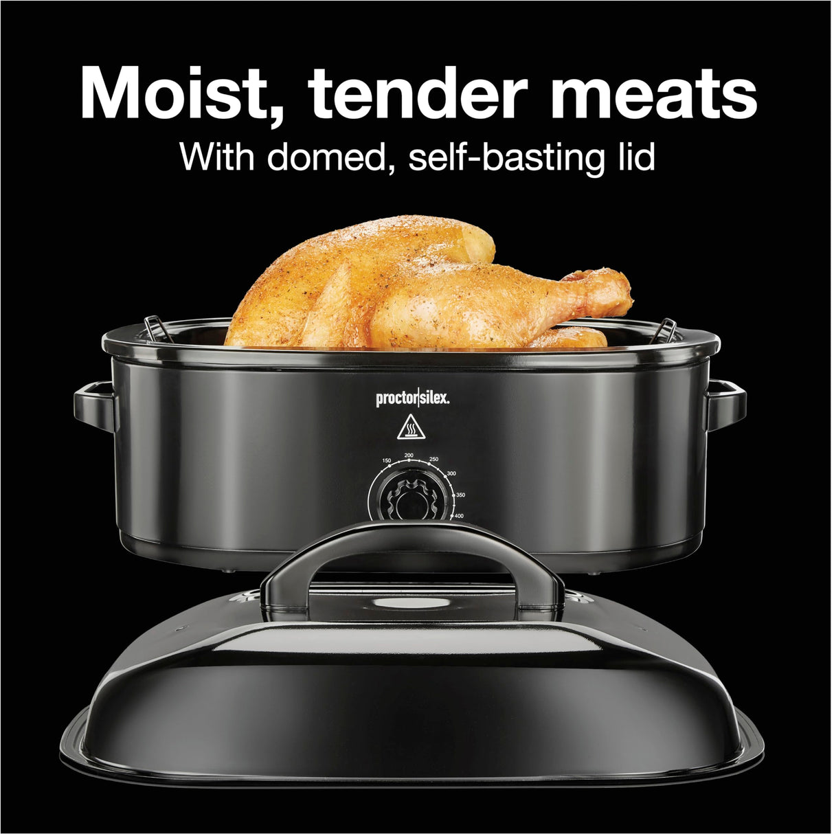 Proctor Silex 24-Pound Electric Roaster Oven with Variable Temperature Control, Self-Basting Lid & Removable Pan, 18 Quart, Black (32211) Proctor Silex