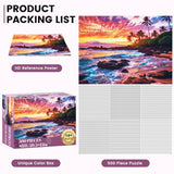 500 Piece Beach Puzzle for Adults-Sunset Puzzle | Recycled Cardboar Jigsaw Puzzles 500 Pieces | Challenging Family Activity Great Gift Idea for Family Friends | Difficult Puzzles Size 20.5 x 15 inches Edsjegn