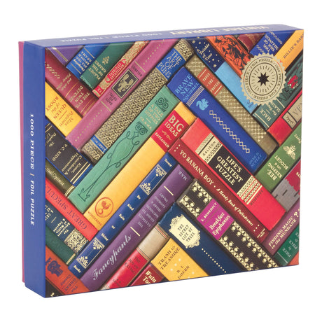 Galison Phat Dog Vintage Library 1000 Piece Jigsaw Puzzle for Adults and Families, Foil Stamped Challenging Puzzle Adds A Vibrant Pop of Color (735353263) Galison