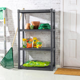 Sterilite 2-Pack 4 Shelf Unit, Heavy-Duty Shelving Storage and Utility Rack - Standing Plastic Organizer Shelves for Kitchen, Bathroom, and Garage Sterilite