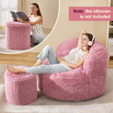 Hobestluk Bean Bag Chair Big Bean Bag Chairs for Adults Giant Adult Bean Bag Chair with Foam Filler Large Beanbags with Stuffed Back Lazy Sofa, Pink -Standard Hobestluk