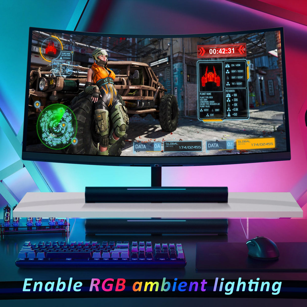 LA QUEENIE Monitor Stand Riser,Wood & Acrylic Computer Monitor Stand with LED Light,Desk Accessories Desktop Organizer Stand for Computer,Laptop,Printer,PC & TV Screen Riser LA QUEENIE