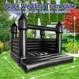 Black Inflatable Bounce House for Outdoor Backyard Wedding Decor with Blower PVC Inflatable Jumper Bouncy Castle House for Kids Bouncy Castle Jumping Bed for Party, 13ft x 11.5ft x 10ft awesmflate