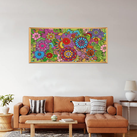 2 Pack Jumbo Mandala Coloring Posters 50x30Inch Large Spring Mandala Flower Coloring Page Giant Mandala Coloring Tablecloth Wall Decor for Kids Teens Adults Huge Art Craft Activity Party Supplies ZOIIWA