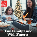 Houswise Tabletop Fire Pit - Concrete Outdoor & Indoor Fire Pit Tabletop, Smores Maker Kit, Table Top Firepit, Small Portable Mini Indoor Fireplace Houswise