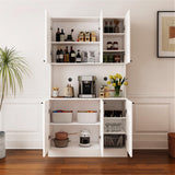 PHOYAL Kitchen Pantry, Kitchen Hutch Cabinet, Farmhouse Storage Cabinet Large Kitchen Pantry Storage Cabinet 71” Pantry Cabinet with 6 Doors and 1 Drawer for Kitchen Dining Room, White PHOYAL