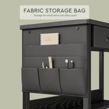 Maihail Small Desk with Drawers for Bedroom, Small Vanity Desk Without Mirror, 39.5inch, Writing Desk with Bookshelf, Computer Desk with Storage Drawers, Vanity Table no Mirror Black Maihail