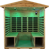 LTCCDSS Plus Size 4 Person Full Spectrum Infrared Sauna | Near&Mid Infrared Light, Withstand Temp -5℉-104℉, Outdoor Far Infrared Sauna Room for Home-Canadian Hemlock-Chromotherapy-Bluetooth Speaker LTCCDSS