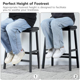 HOOBRO Bar Stools, 24" Set of 2 Bar Chairs, PU Leather Upholstered Breakfast Stools, Easy Assembly, Suitable for Kitchen, Bar, Dining Room, Black BB01MD01 HOOBRO