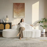 The support you need Curved Sofa Couch All Foam Design Frameless, no Assembly Required Female Leader Style Comfy Cloud Couch. Ivory The support you need