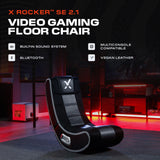 X Rocker SE 2.1 Video Gaming Floor Chair, with 2 Speakers, Subwoofer, Padded Headrest, Bluetooth, Foldable, 5130301, 25.2" x 18.4" x 16.4", Amazon Exclusive, Black X Rocker