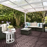 VANCASTLE Interlocking Floor Tiles, 12" x 12" Outdoor Flooring，All-Weather Waterproof Deck Tiles for Patio/Poolside/Garage/Gym, 1 Sq Ft Coverage per Tile, Easy to Install, Dark Brown/36 Pack VANCASTLE