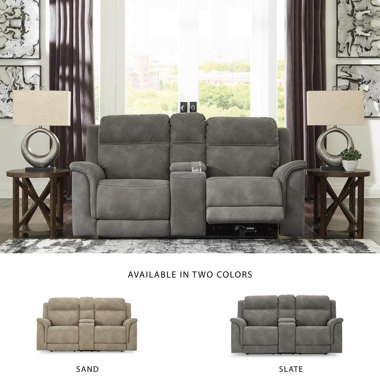 Signature Design by Ashley Next-Gen DuraPella Love Seats, Slate Signature Design by Ashley