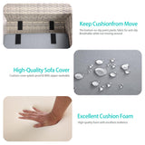 Muphyers 6-Piece Outdoor Patio Furniture Set Wicker Sectional Sofa Set, Patio Conversation Set with Thickened Cushions & Coffee Table for Garden, Backyard, Poolside, Grey Muphyers