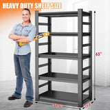 63" H, 2000 lb. Heavy Duty Storage Shelving Unit Adjustable 5-Tier Metal Garage Storage Shelves | Easy to Assemble, Storage Shelves for Basements and Garages, 63 "H*32 "W*16 "D Metallitrend