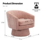 360°Swivel Accent Chair with Arms,Cozy Round Chenille Fabric and Soft Cushion Arm Chair for Living Room Bedroom Reading MilleLoom