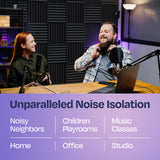 Ekkogo 18-Pack Sound Proof Foam Panels for Walls 12X12X2" Acoustic Panels Pyramid Style Sound Panels for Studio and Home Noise Reduction with Vibredux HD Ekkogo