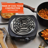 IMUSA USA GAU-80305 Electric Single Burner 1100-Watts, Black Imusa