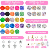 LZOUOWO Friendship Bracelet Kit Concert Bracelets Merch, 7200pcs Clay Beads for Bracelet Making Kit with Glow Beads Letter Beads and Smile Face Number Beads Jewelry for Crafts Gift LZOUOWO