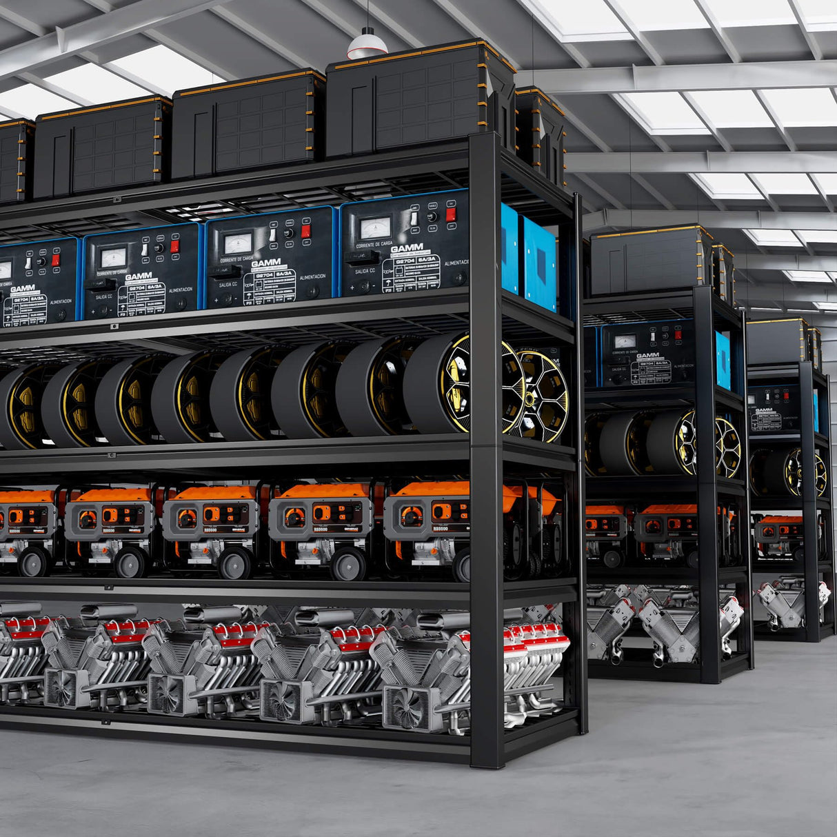 PMKES 65" W Garage Shelving Heavy Duty, 5 Tier Garage Shelves, 30" D Adjustable Storage Shelving Unit, Commercial Metal Shelf for Kitchen, Warehouse, Pantry, School, Shop, 68" Wx30 Dx79 H PMKES